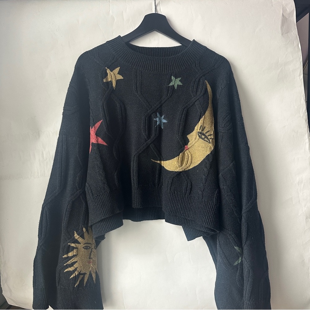 Child of the Universe Crop Cable Knit Sweater